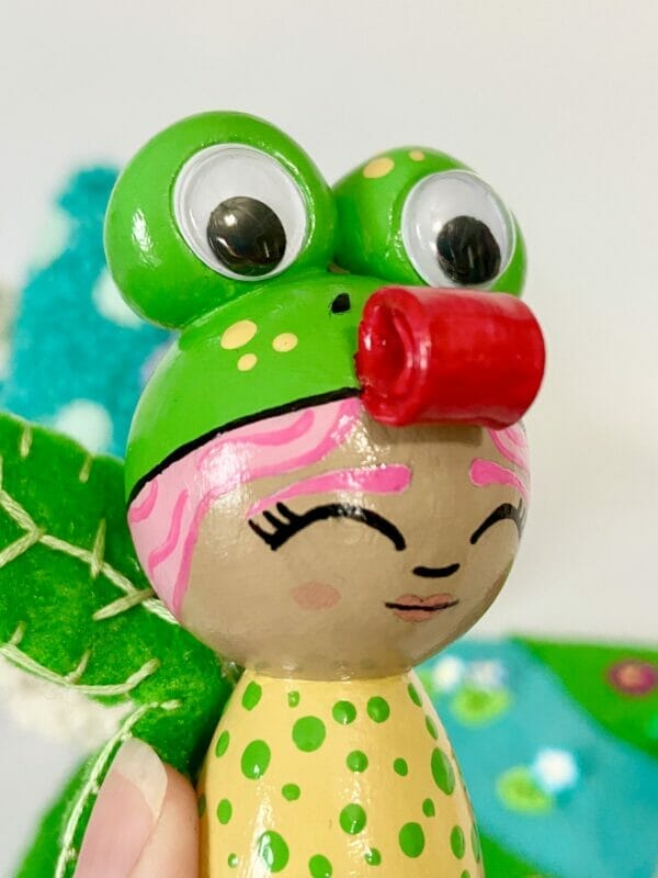 FROG FAIRY WOODEN PEG DOLL - Image 2