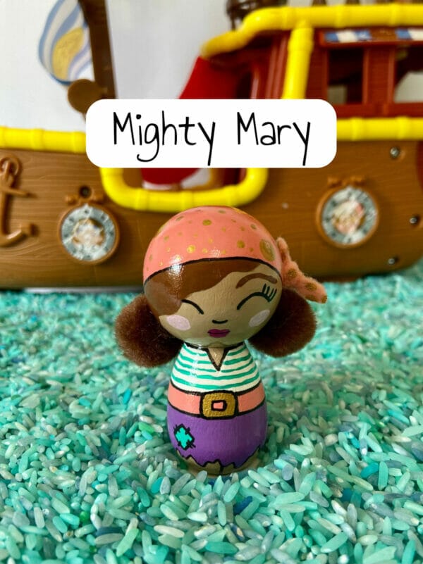 Pirate Wooden Peg Doll - Small World Figurine - Image 2