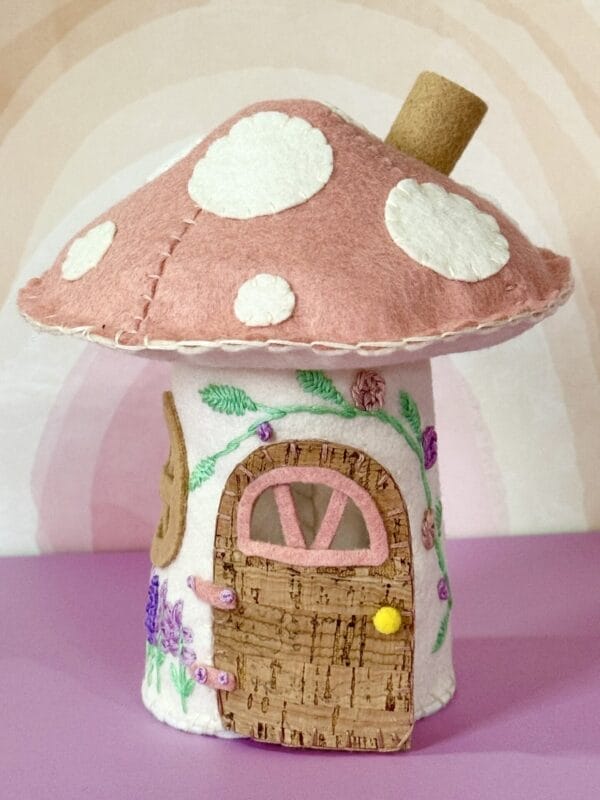 Embroidered Felt Mushroom Fairy House - Image 2