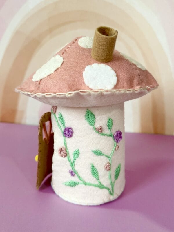 Embroidered Felt Mushroom Fairy House - Image 5