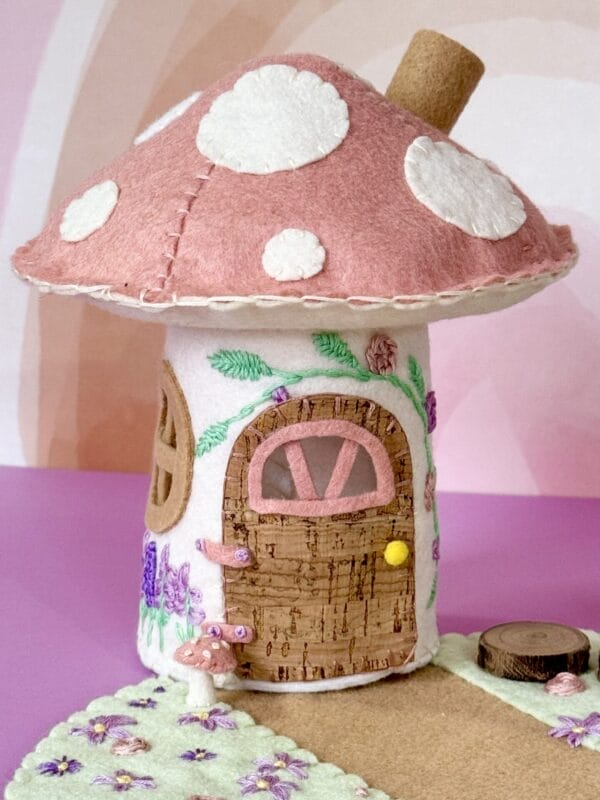 Embroidered Felt Mushroom Fairy House